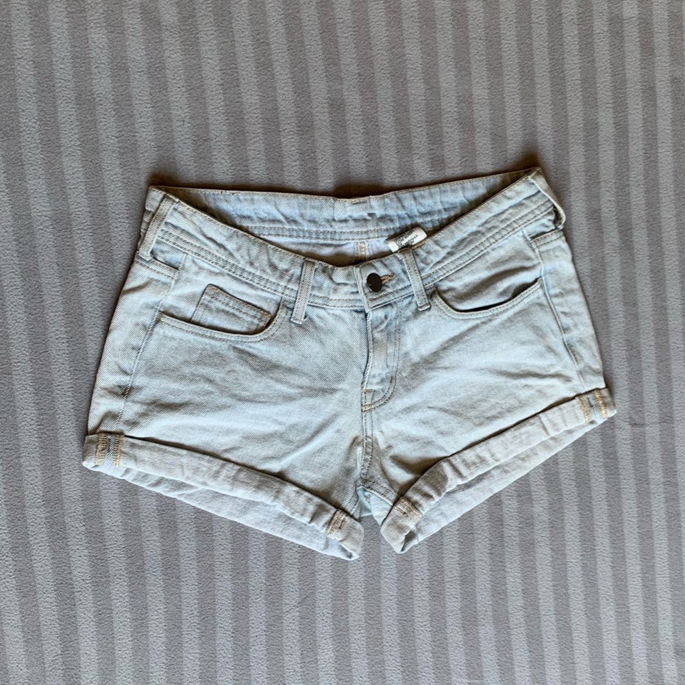 Light washed denim shorts